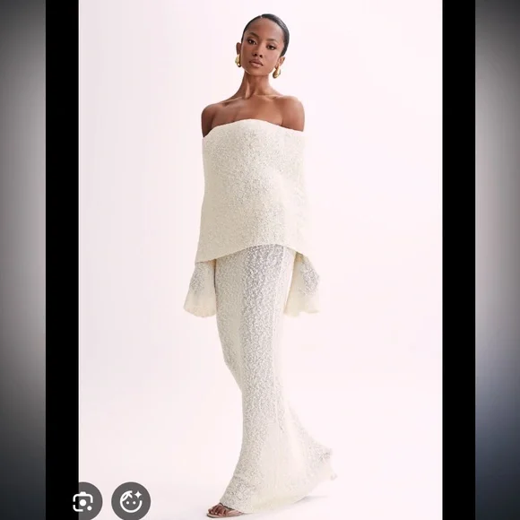 Meshki Off-Shoulder Cream Maxi Dress - Picture 2 of 3